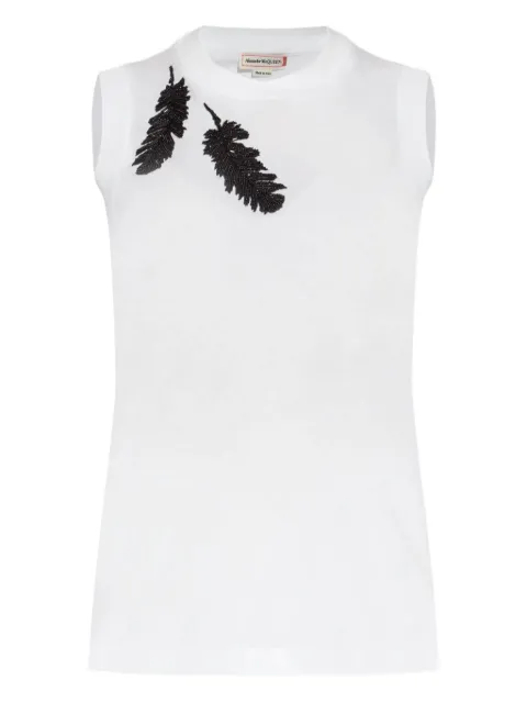 Alexander McQueen bead-embroidered tank top