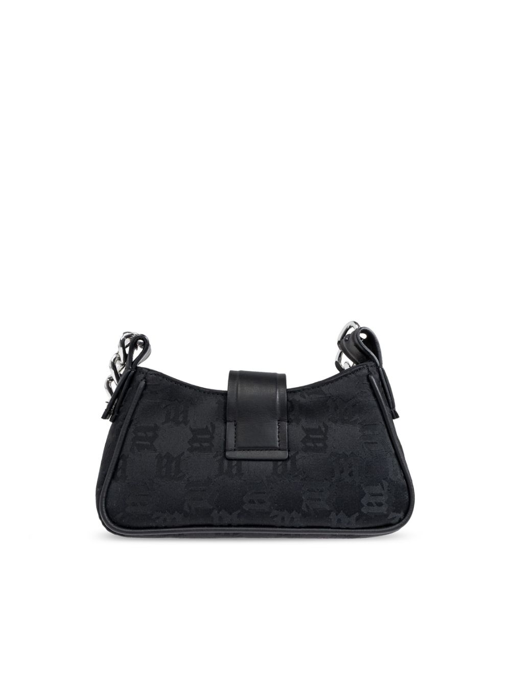 Shop Misbhv Monogram Letter Plaque Chain Shoulder Bag In Black