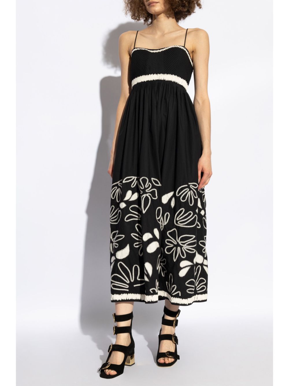 Shop Ulla Johnson Hollis Midi Dress In Black