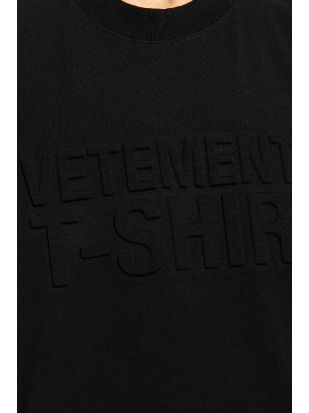 Shop Vetements Logo-embossed T-shirt In Black