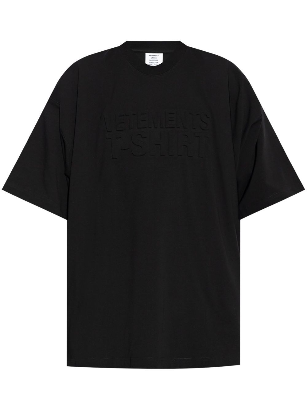 Shop Vetements Logo-embossed T-shirt In Black