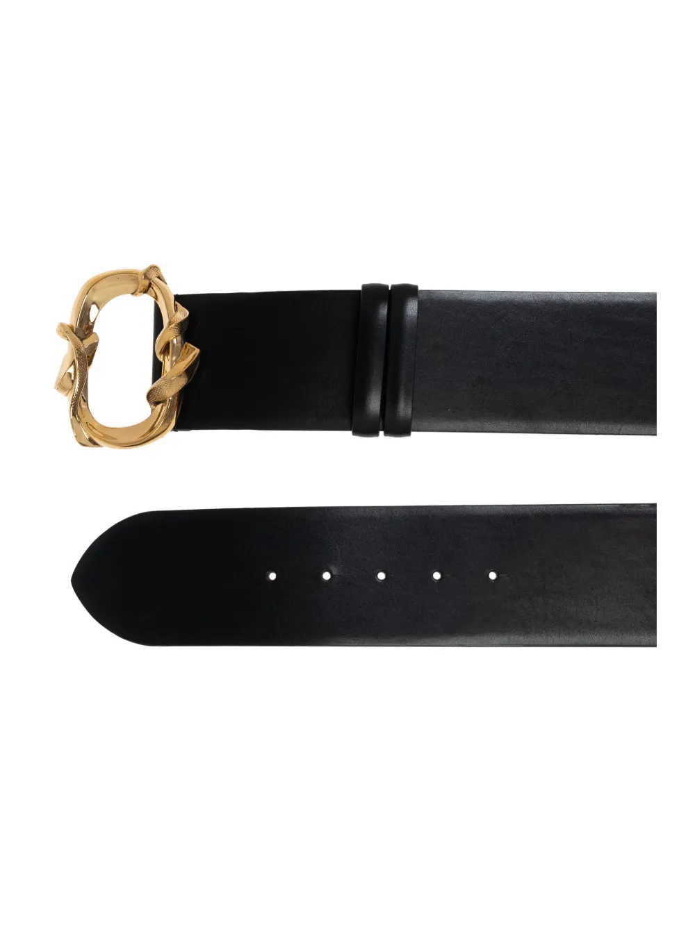 Alexander Mcqueen Snake-buckle Leather Belt In Black
