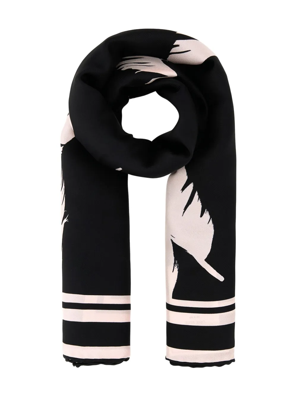 Alexander McQueen Sjaal met verenprint Zwart