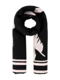 Alexander McQueen feather printed scarf - Black