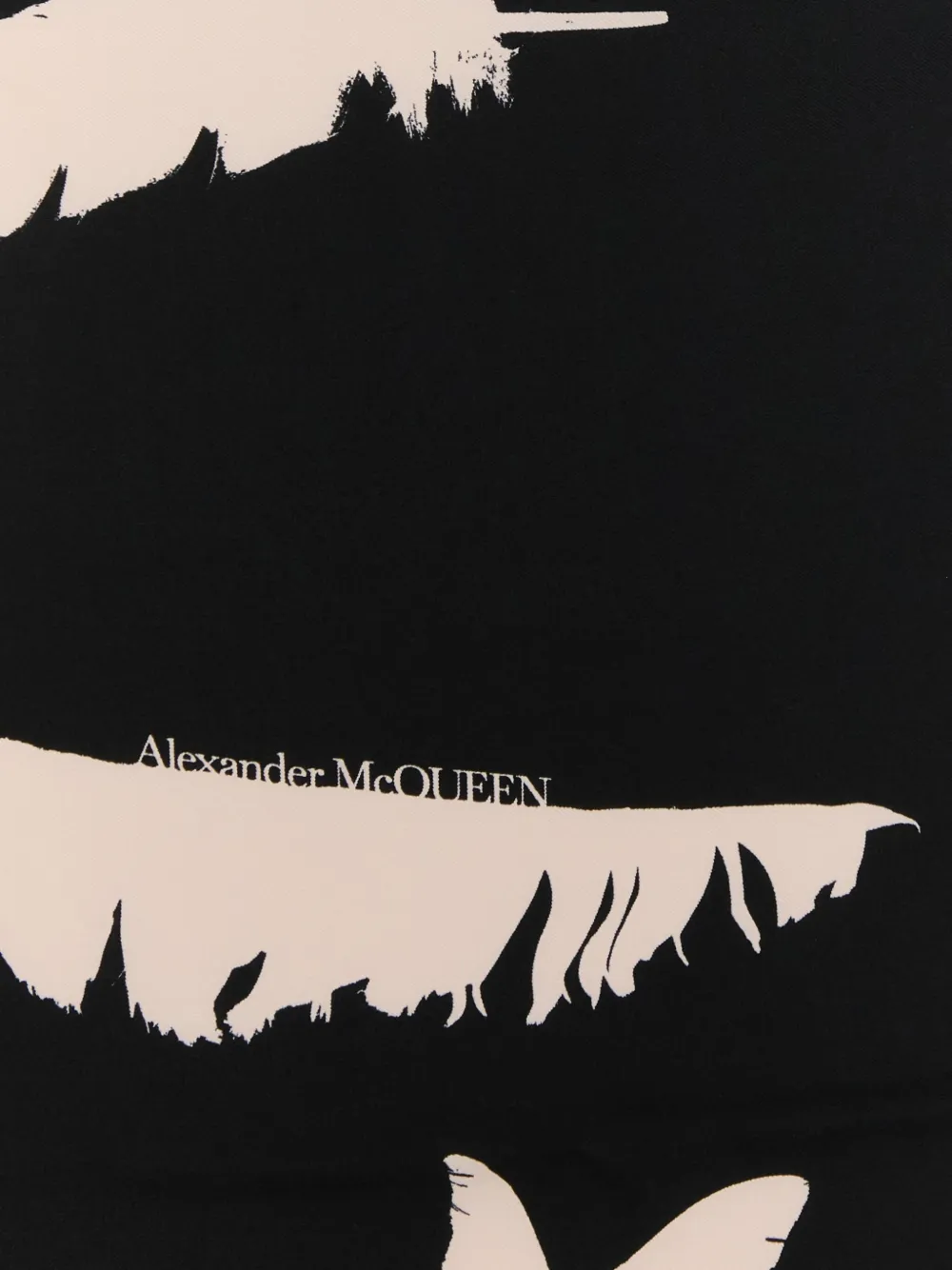 Alexander McQueen Sjaal met verenprint Zwart