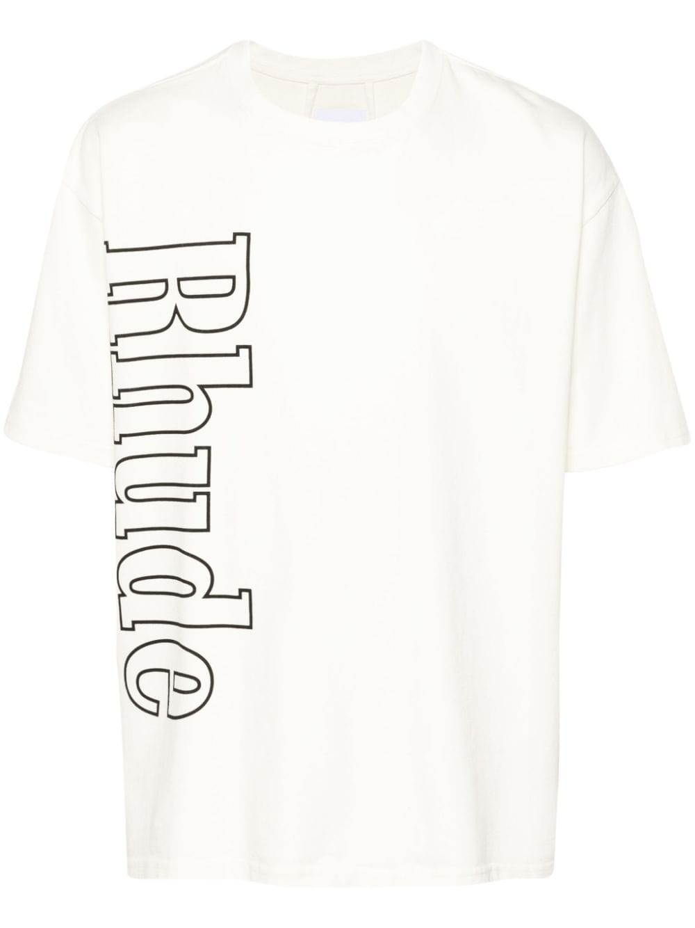 Shop Rhude Logo-print Cotton T-shirt In White