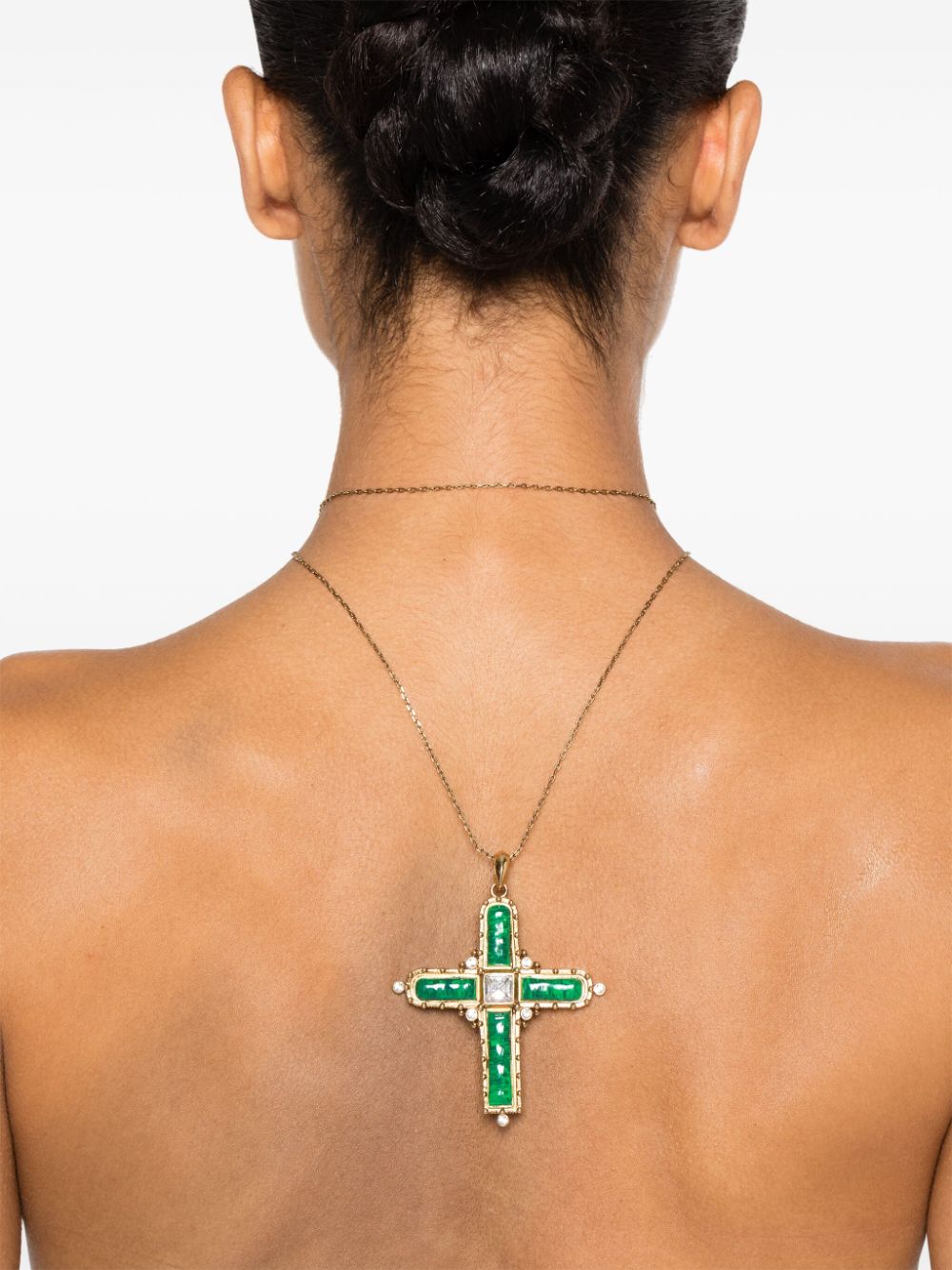 Roberto Cavalli crucifix necklace - Goud