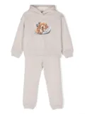 Monnalisa lurex-detail dog-print tracksuit - Neutrals