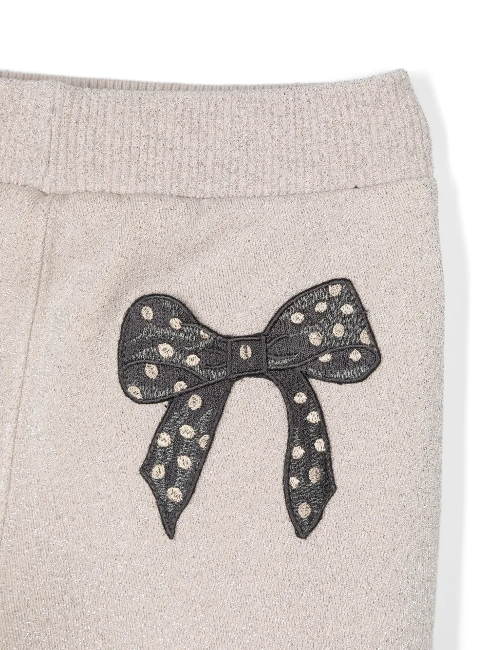 Monnalisa Trainingspak met lurex-detail en hondenprint Beige