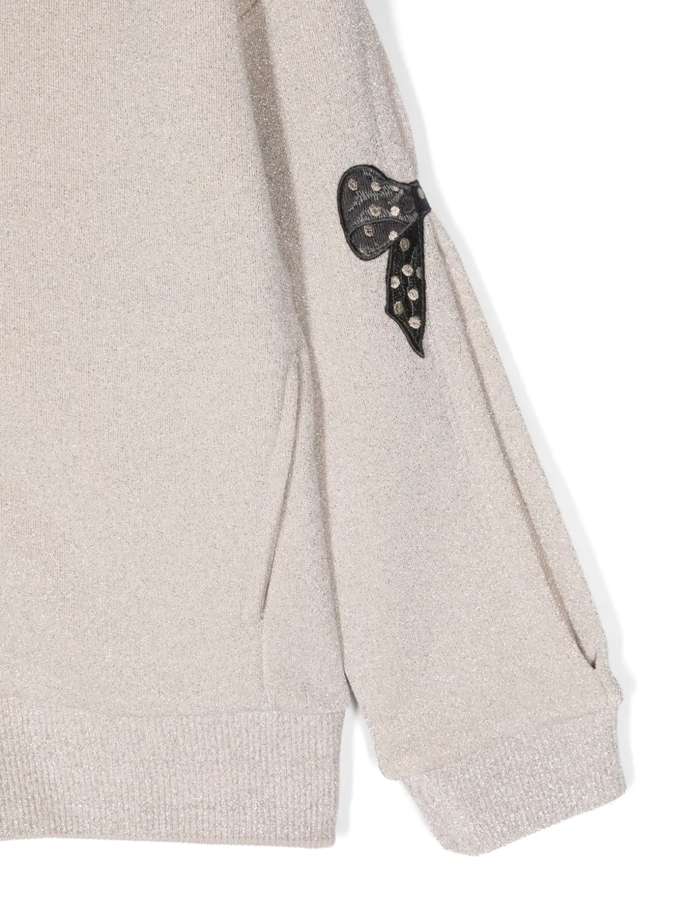 Monnalisa Sweater met strikdetail en rits Beige