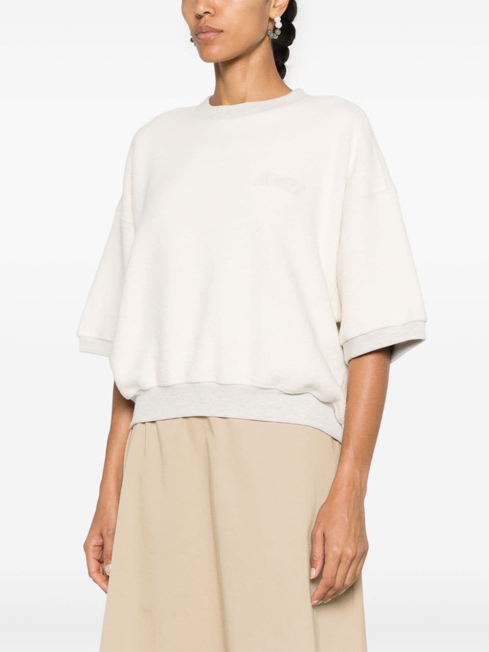 Shop Autry Logo-patch T-shirt In Neutrals