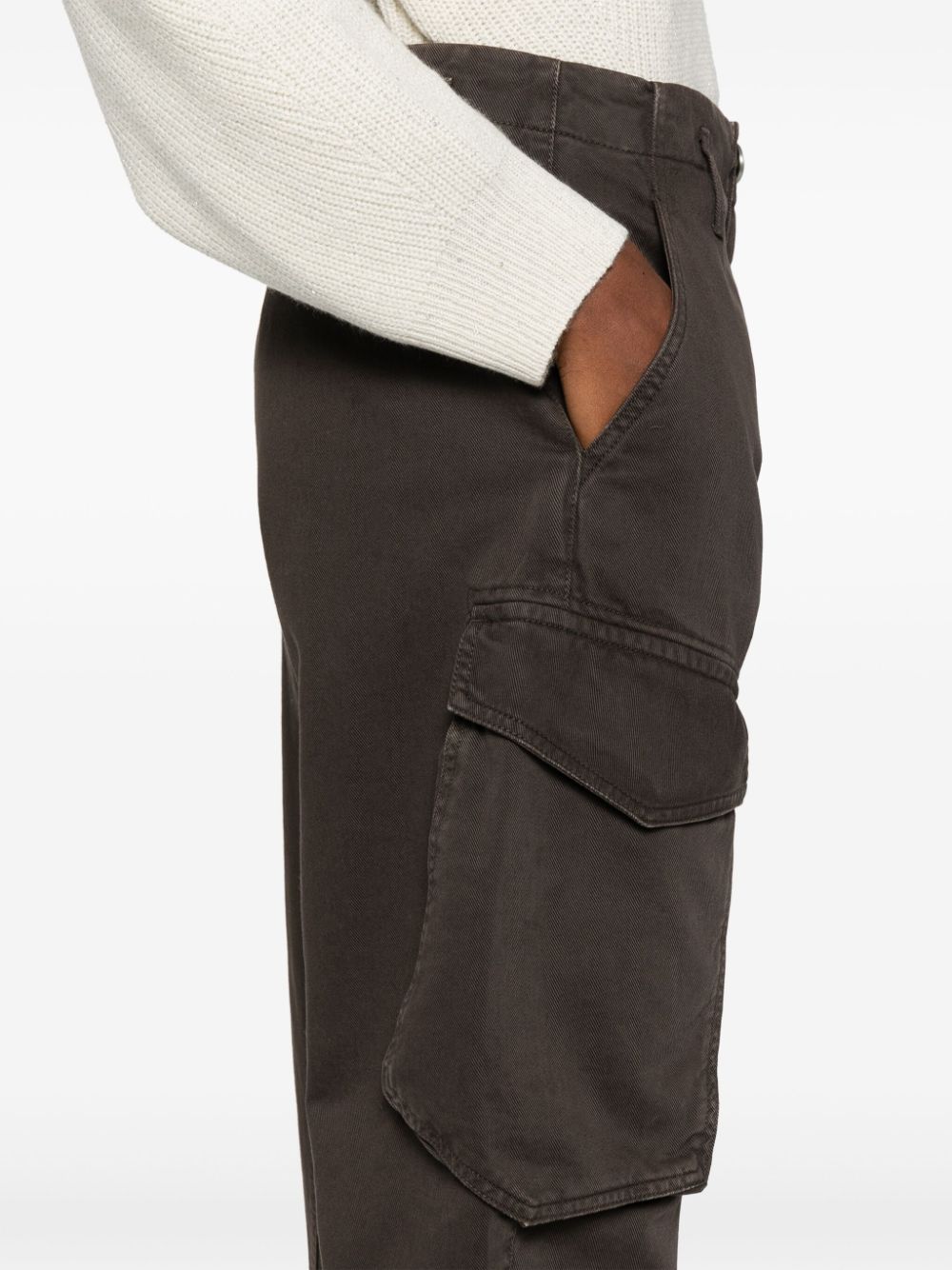 Shop Pinko Mid-rise Tapered Cargo Trousers In Brown