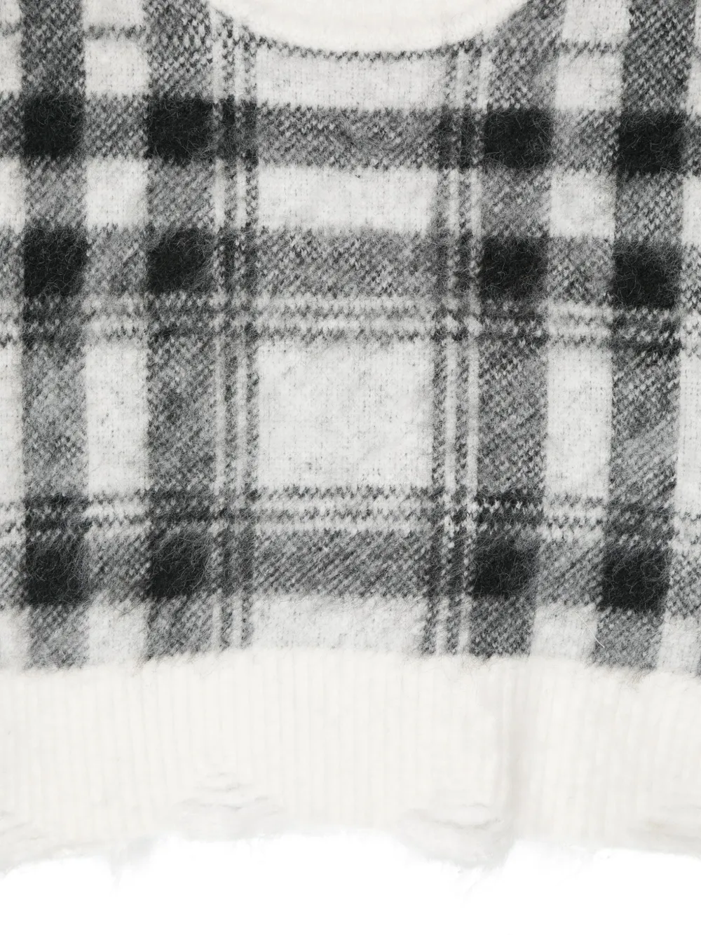 Monnalisa Gerafelde trui met tartan ruit Zwart