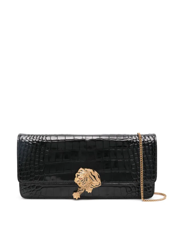 Roberto Cavalli embossed crocodile Leather Cross Body Bag Black FARFETCH CA