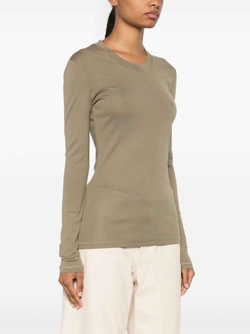 Shop Lemaire Crew-neck Cotton T-shirt In Green