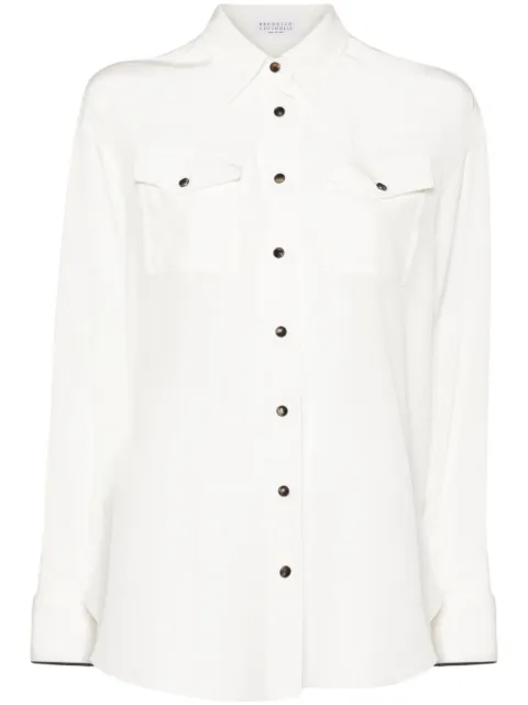 Brunello Cucinelli chest-pockets silk shirt