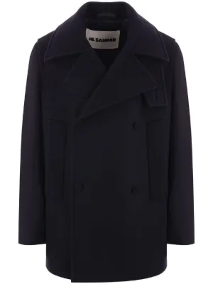 JIL SANDER ジルサンダー メルトンウール ミドル丈ピーコート
