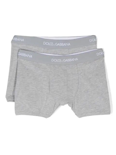 Dolce & Gabbana Kids logo waistband trunks (pack of two)