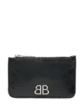 Balenciaga Monaco crinkled leather wallet - Black