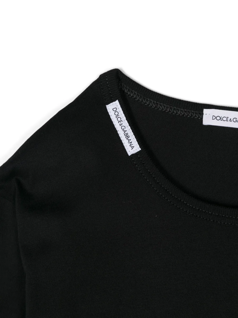 Dolce & Gabbana Kids Twee katoenen T-shirts met logo-label Zwart