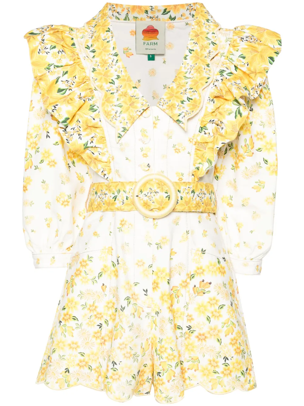 FARM Rio Azaleia floral-print playsuit | Yellow | Image 1