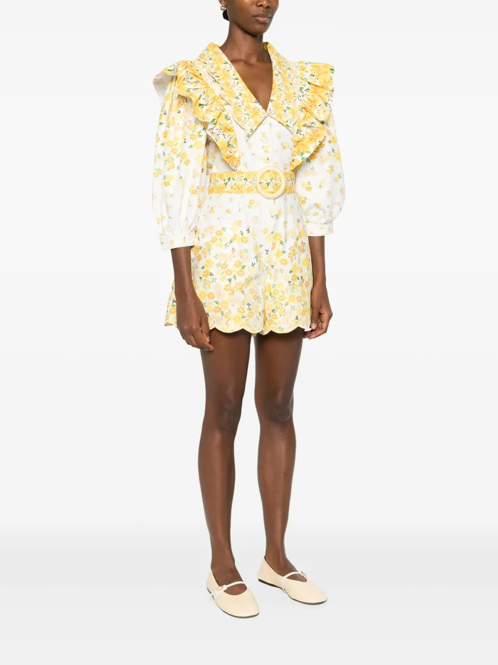 FARM Rio Azaleia playsuit met bloemenprint Geel