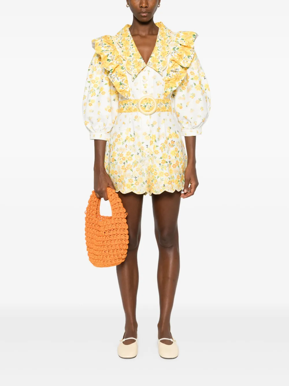 FARM Rio Azaleia playsuit met bloemenprint - Geel