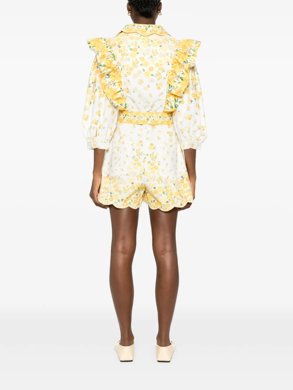 FARM Rio Azaleia playsuit met bloemenprint Geel