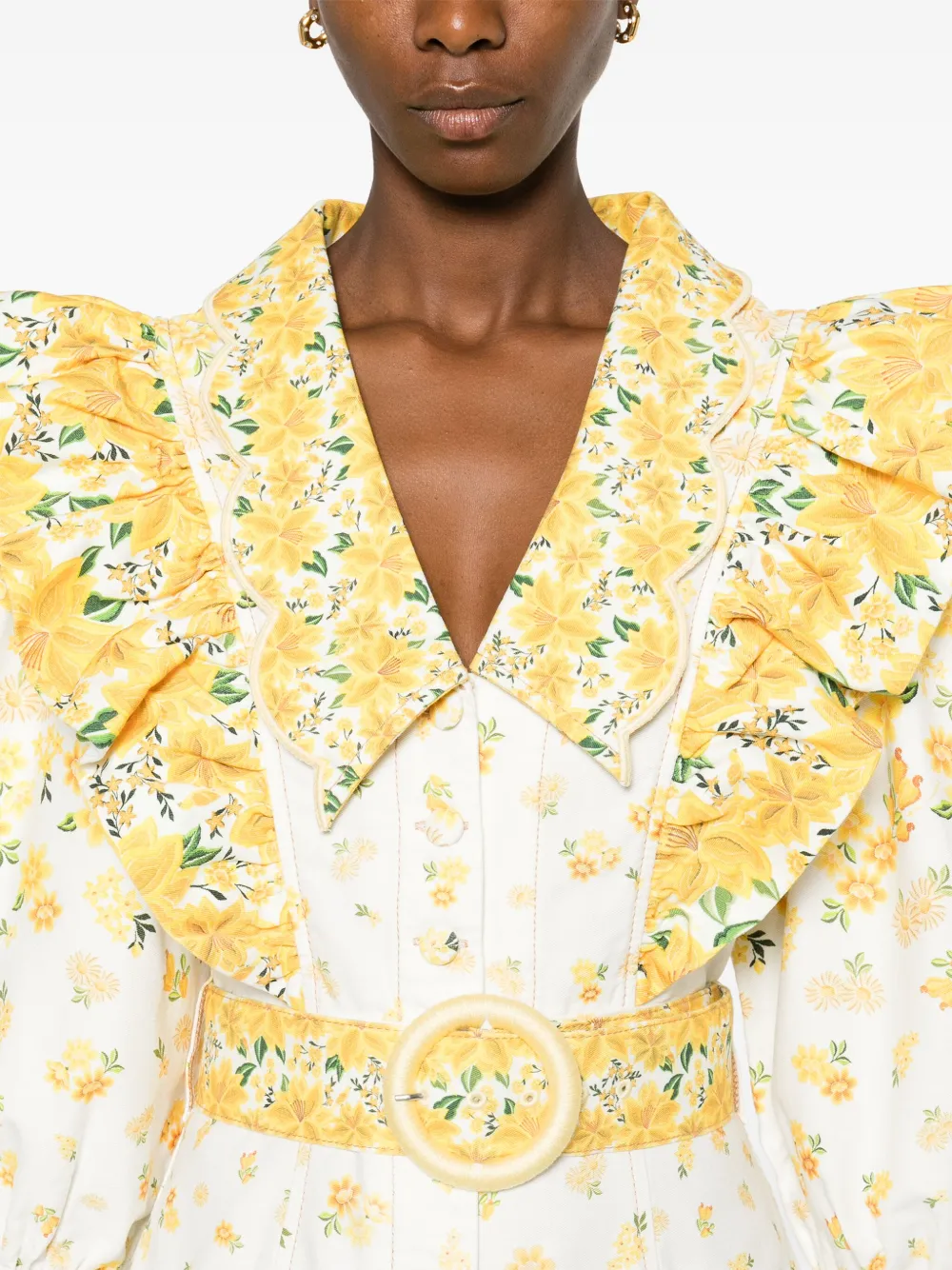 FARM Rio Azaleia playsuit met bloemenprint Geel