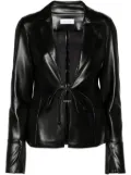 Patrizia Pepe leather-effect shirt jacket - Black