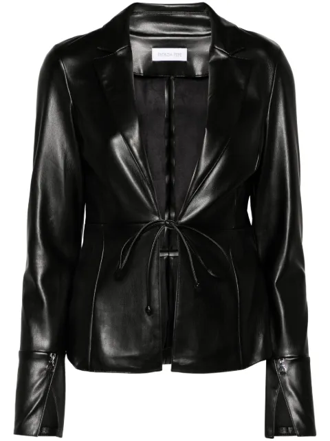 Patrizia Pepe leather-effect shirt jacket