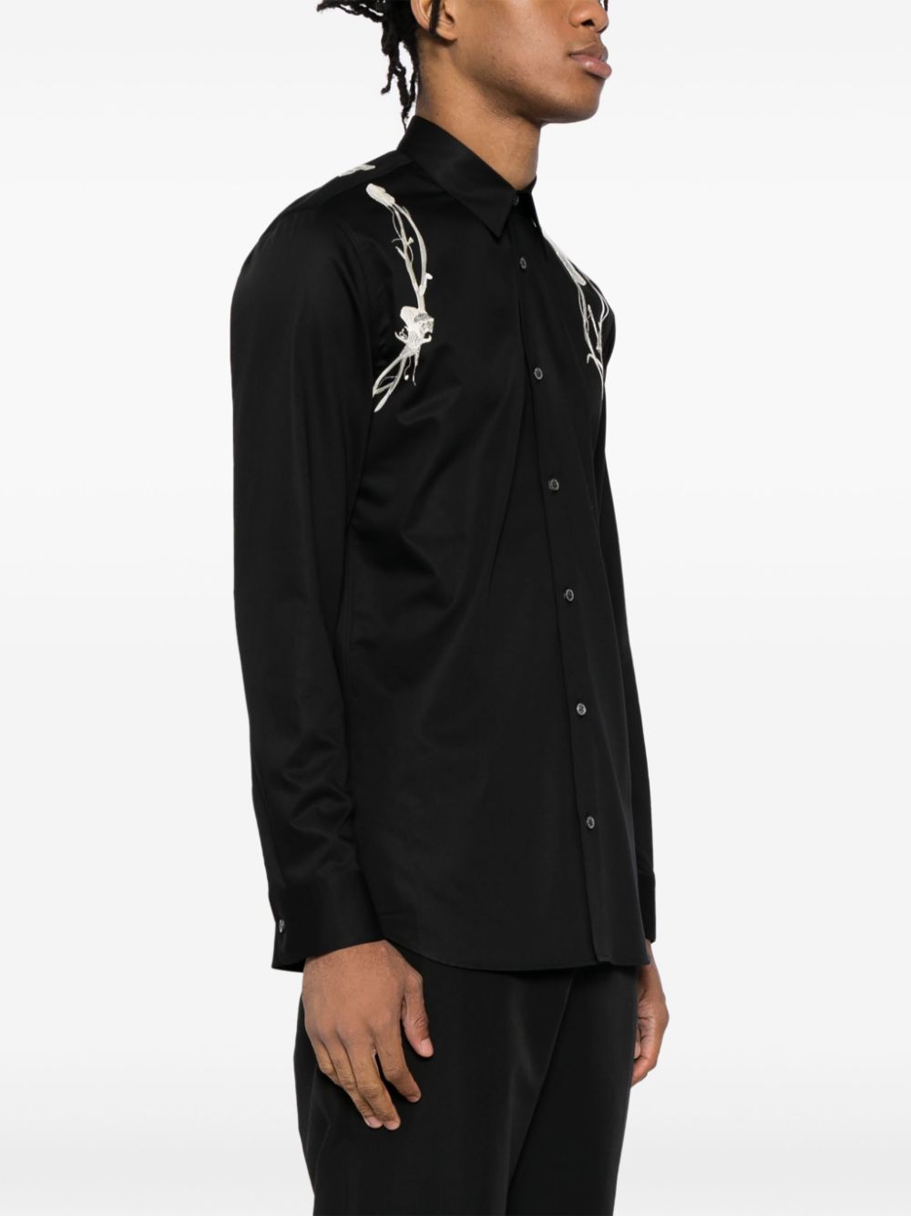 Alexander McQueen floral-embroidered shirt Men