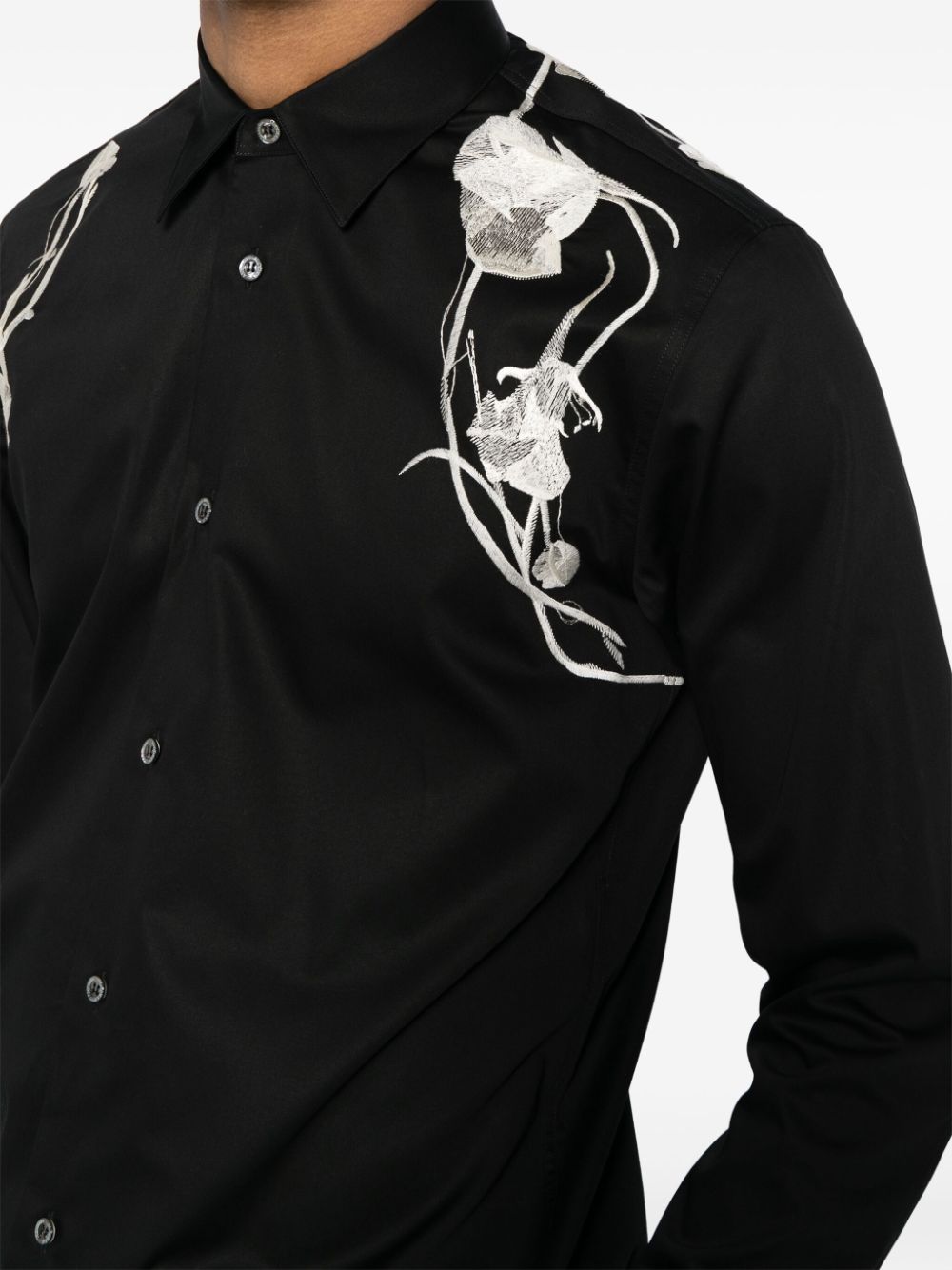 Alexander McQueen floral-embroidered shirt Men