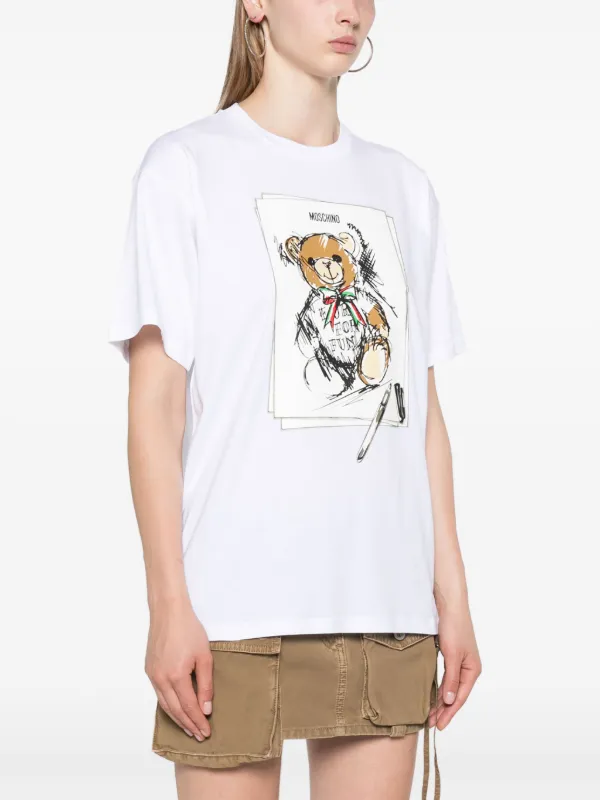 ★Moschino★ Teddy Bear T-Shirt White AEF251EV070805411001 A Moschino Teddy Bear T-shirt | White | FARFETCH PL