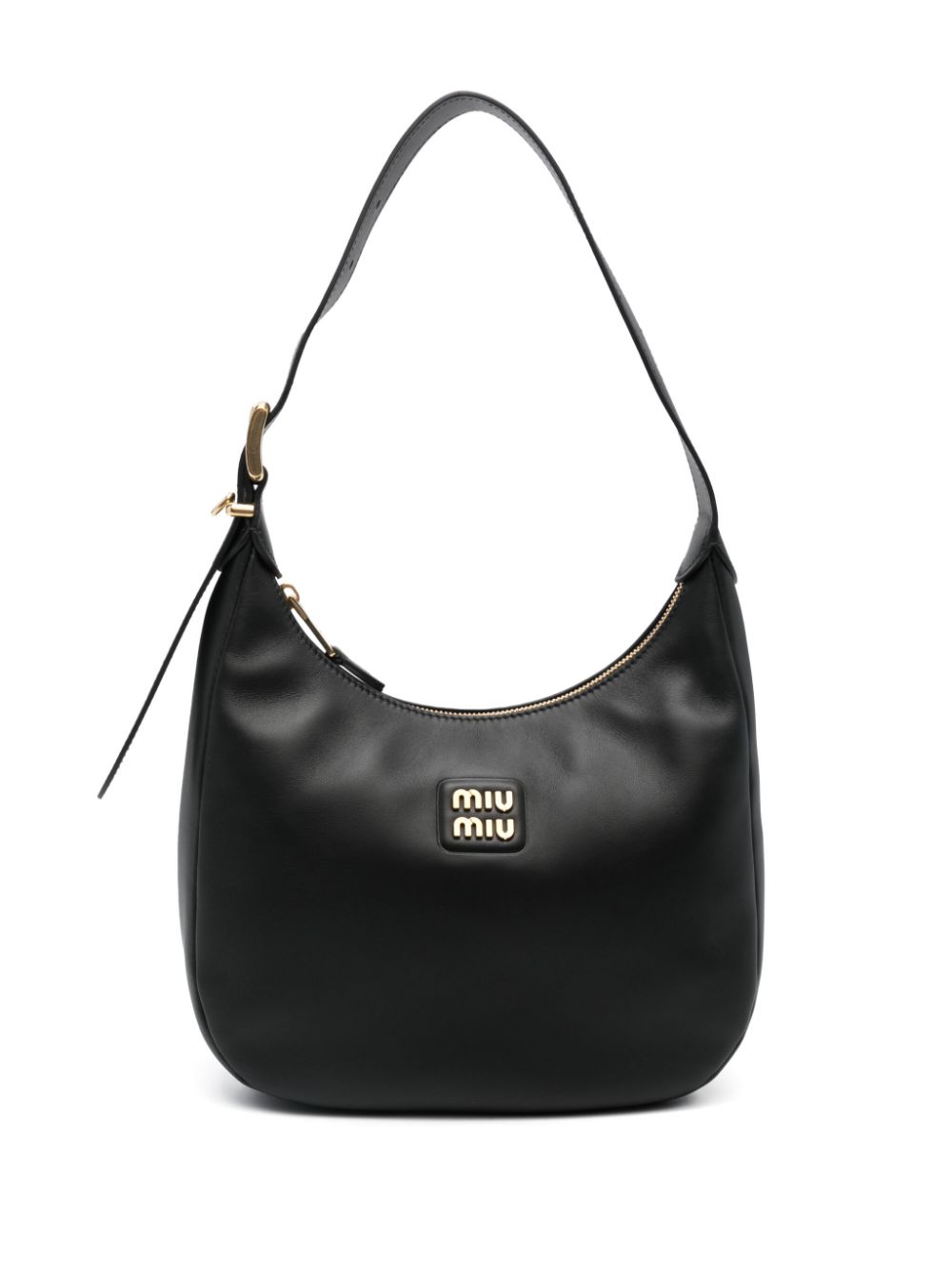 Miu Miu logo-lettering shoulder bag – Black