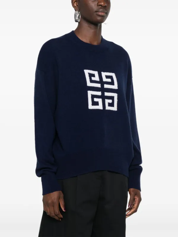 【送料&関税込】Givenchy 4g Emblem Knit Jumper Givenchy 4G patterned-knit Jumper | Blue | FARFETCH JO