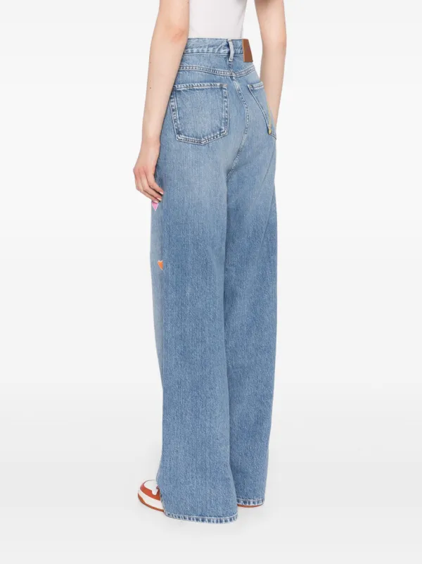 Mira Mikati heart-embroidered Jeans | Blue | FARFETCH