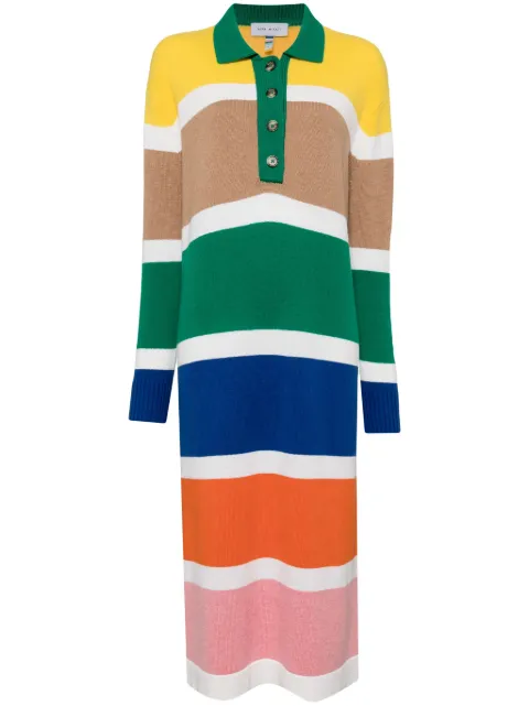 Mira Mikati striped knit polo dress