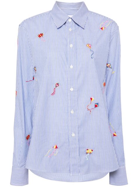 Mira Mikati Kite-embroidered striped shirt