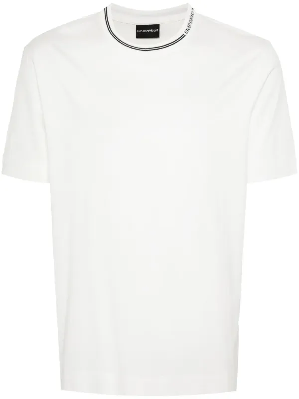 Emporio Armani logo collar T shirt White FARFETCH AE