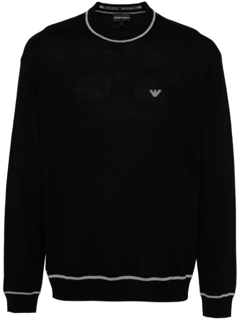 Emporio Armani logo-intarsia wool sweater Men