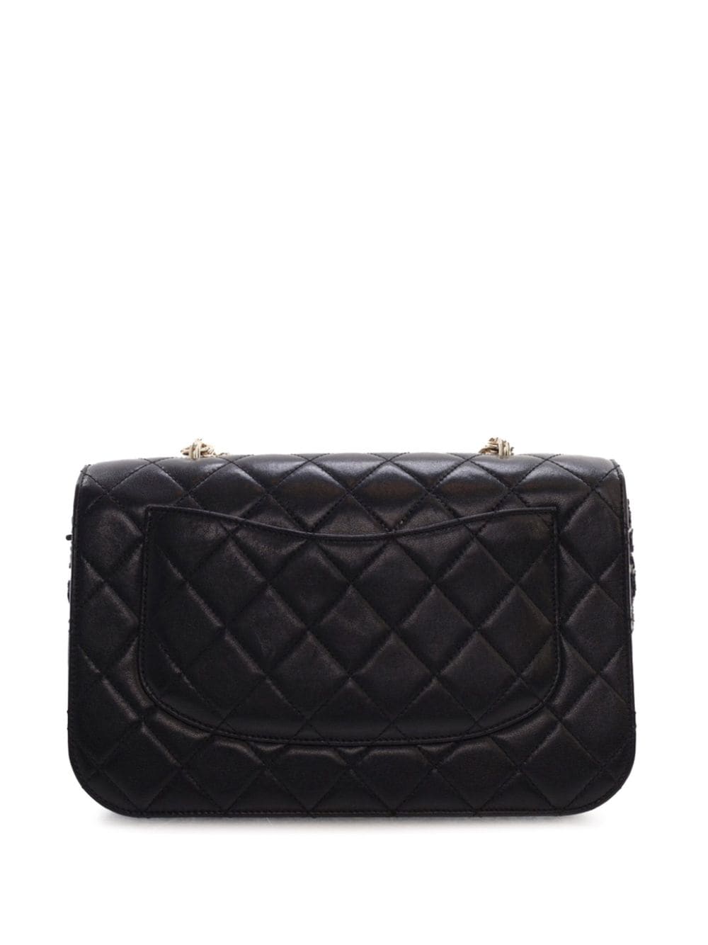 CHANEL Pre-Owned 2017-2018 CC Quilted Lambskin and Tweed Single Flap satchel - Zwart