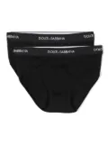 Dolce & Gabbana Kids logo waistband trunks (pack of two) - Black