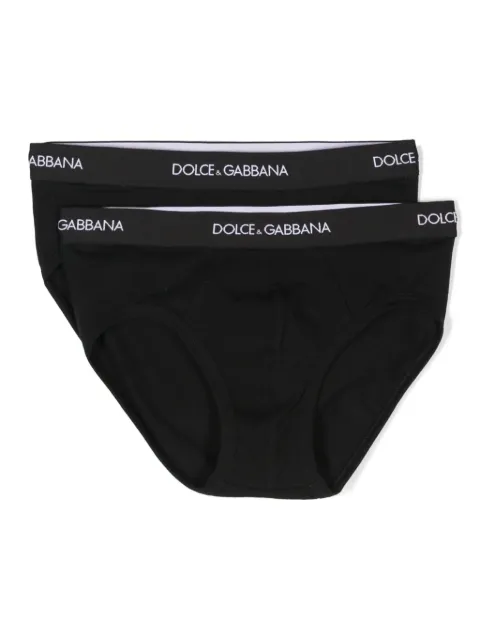 Dolce & Gabbana Kids طقم ألبسة داخلية بخصر بشعار الماركة (قطعتان)