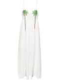 FARM Rio Coconut Tree-embroidered maxi dress - White