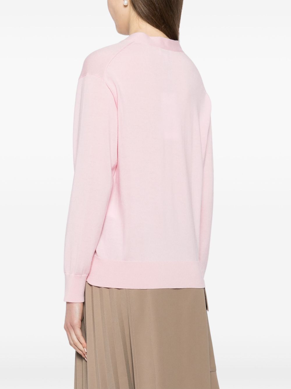 Shop Kenzo Boke Flower Wool Cardigan In Pink