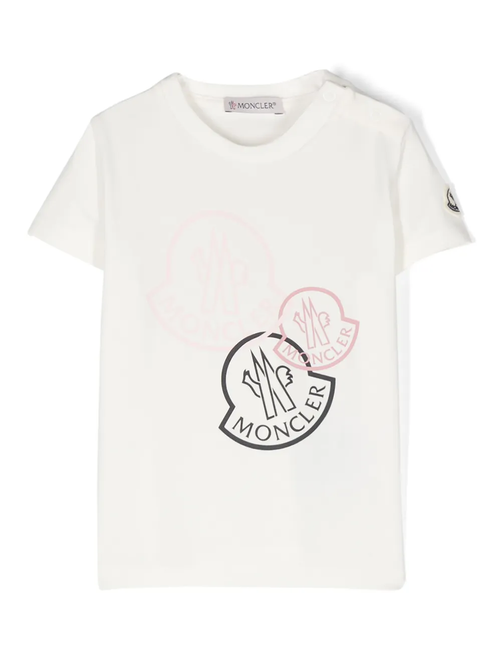 Moncler Enfant T-shirt met logoprint Beige