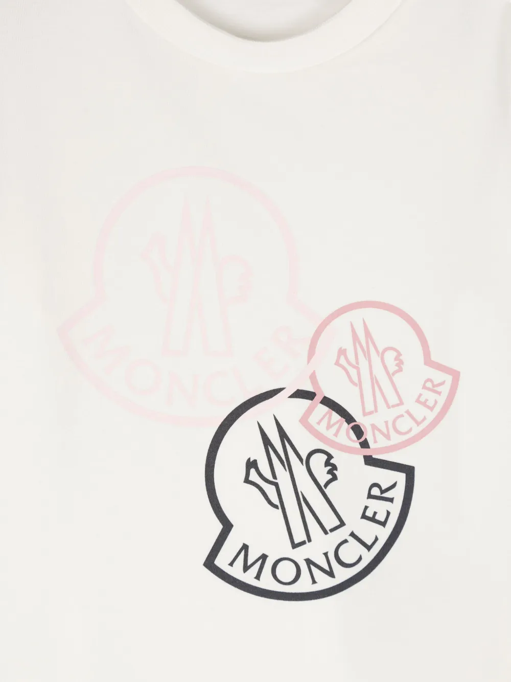 Moncler Enfant T-shirt met logoprint Beige