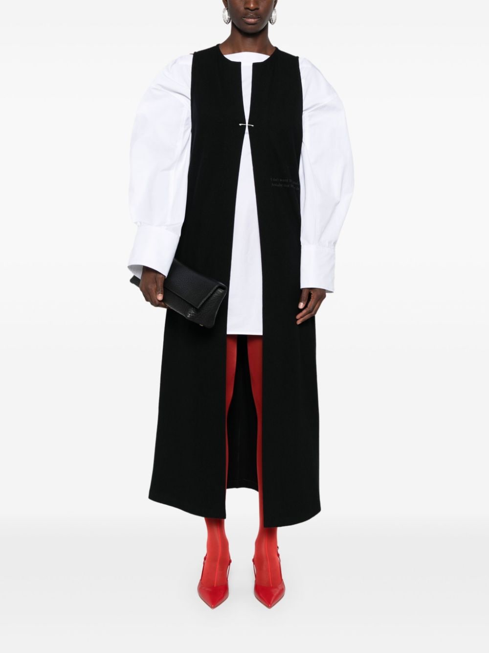 Shop Mm6 Maison Margiela Sleeveless Coat In Black