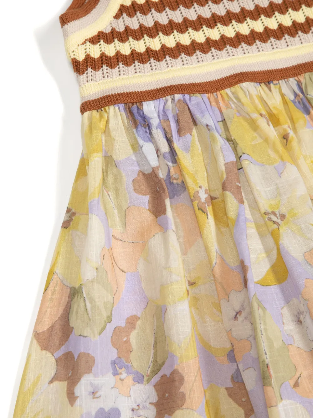 ZIMMERMANN Kids Pop gebreide jurk Bruin